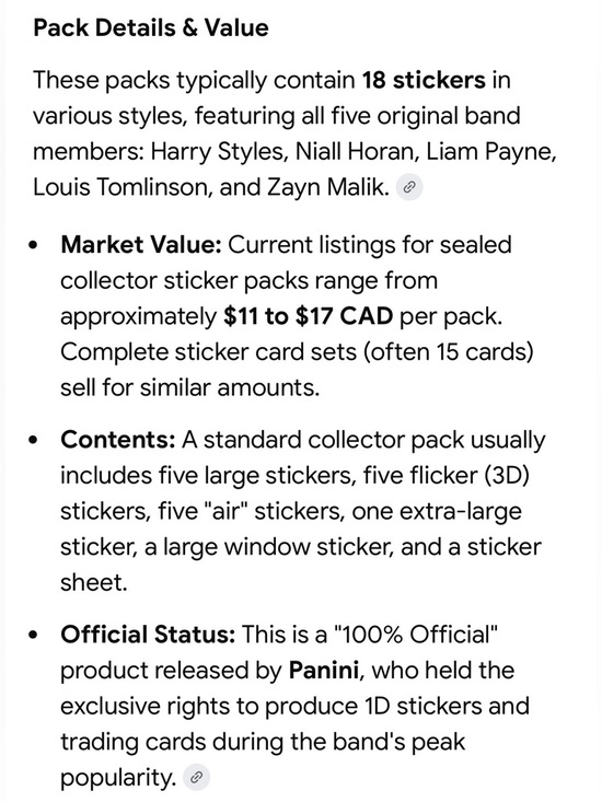 $10 Add-on 🆕One Direction Sticker Pack by Panini - Picture 4 of 14